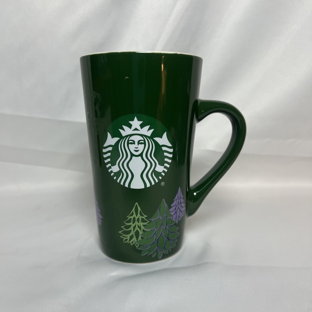 Collect Starbucks Christmas Tree Coffee Cup 16oz Holiday Mermaid Logo Sh10